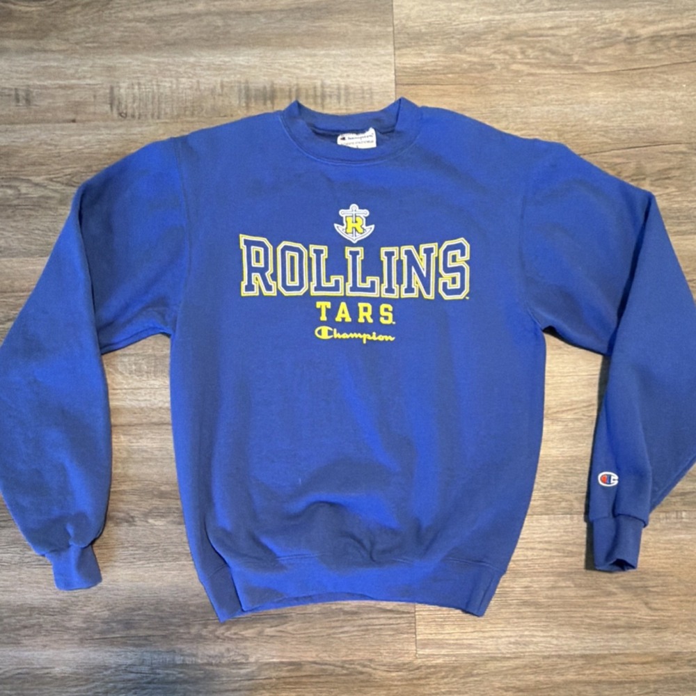 Rollins Tars Champion Blue College Sweatshirt Mens Small NCAA
